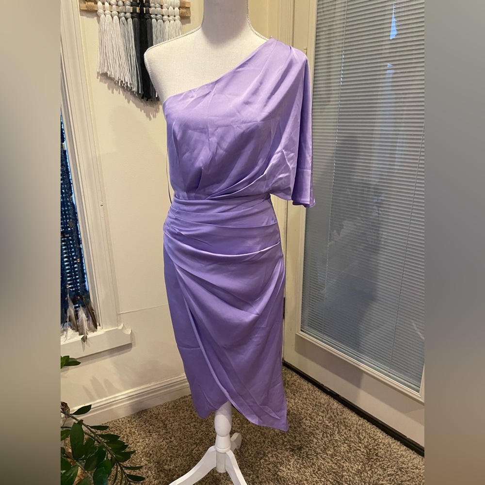 Beautiful, flattering fitted satin dress